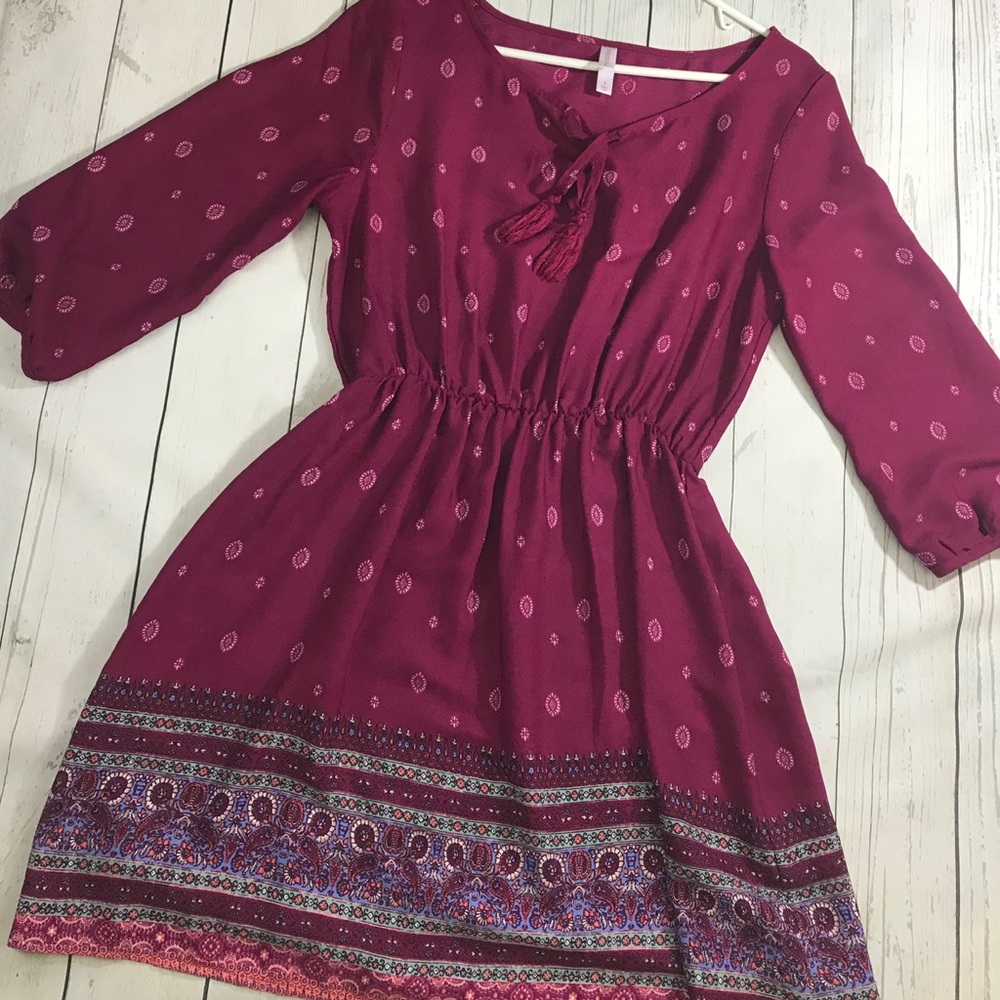Xhilaration Boho Dress with Elastic Waist, Small
